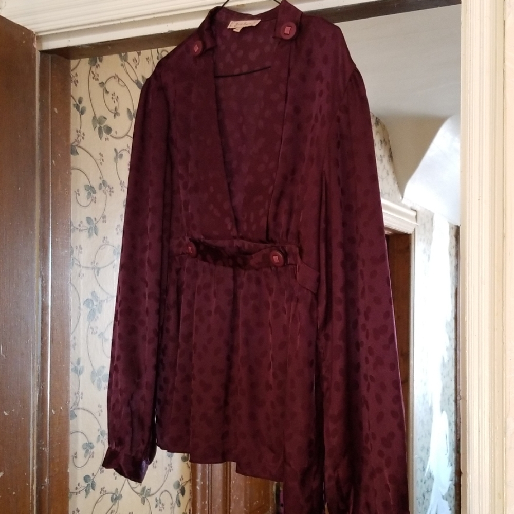 Women XL Young Essence Purple Dress Shirt